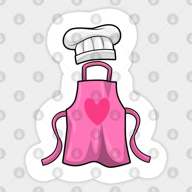 Cooking apron and Cooking hat with Heart Sticker by Markus Schnabel